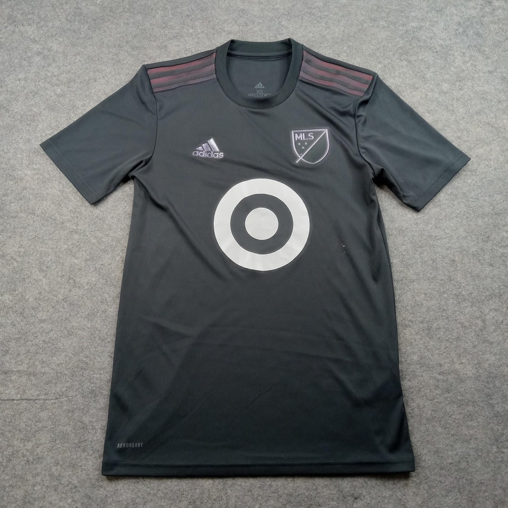MLS Shirt Mens XS Black Soccer Jersey Adidas AEROREADY Target Sponsor‎ Logo Top